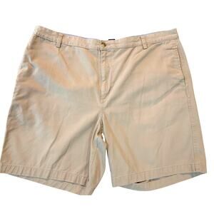 CHAPS KHAKI COTTON FLAT FRONT CHINO MEN'S 8" SHORTS SIZE 42
